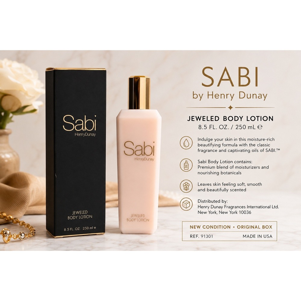 Henry Dunay Sabi Jeweled Body Lotion 8.5 oz 250 ml New in Box Luxury Fragrance